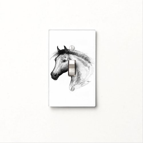 Horse  White Light Switch Cover