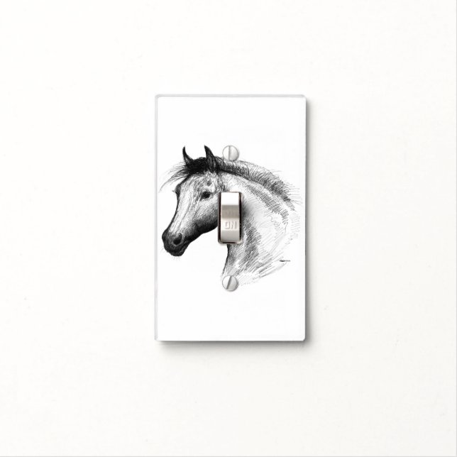 Horse:  White Light Switch Cover (In Situ)