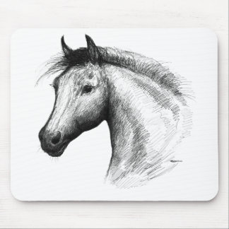 Horse: White Mouse Pad