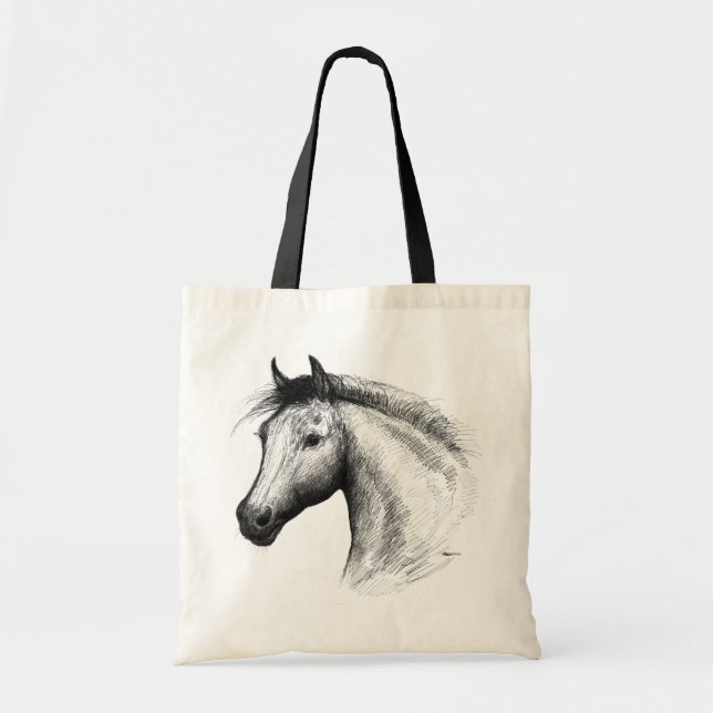 Horse:  White Tote Bag (Front)