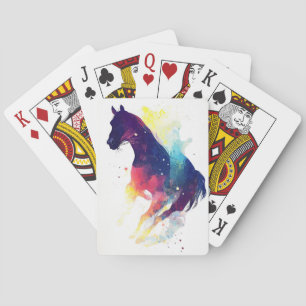 Horse Wild Nature Animal Colors Art Painting Poker Cards