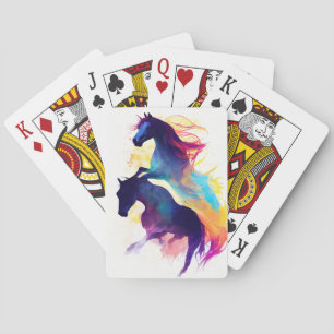 Horse Wild Nature Animal Colors Art Painting Poker Cards