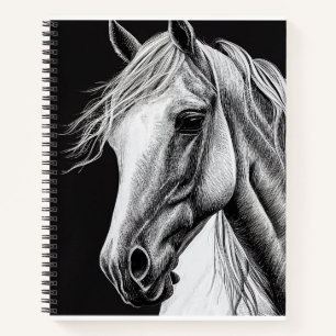 Horse Wild Nature Animal Illustration Art Drawing Notebook