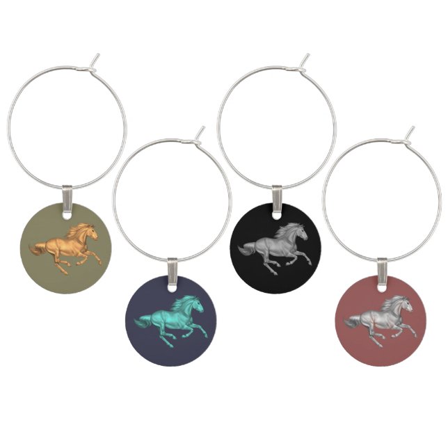 Horse Wine Charms (Staggered)