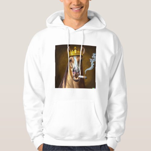 Horse With A Crown Smoking A Cigar  Hoodie
