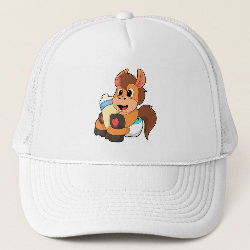 Horse with Baby bottle Trucker Hat