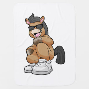 Horse with big Shoes Baby Blanket