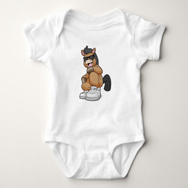 Horse with big Shoes Baby Bodysuit (Front)