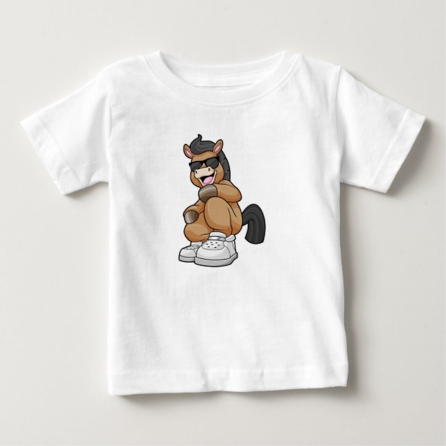 Horse with big Shoes Baby T-Shirt (Front)