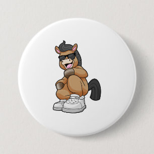 Horse with big Shoes Button