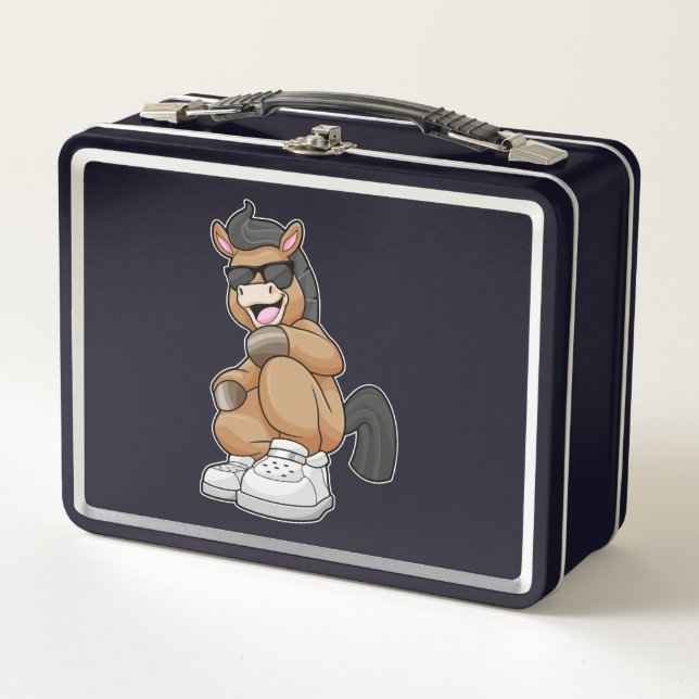 Horse with big Shoes Metal Lunch Box (Front)