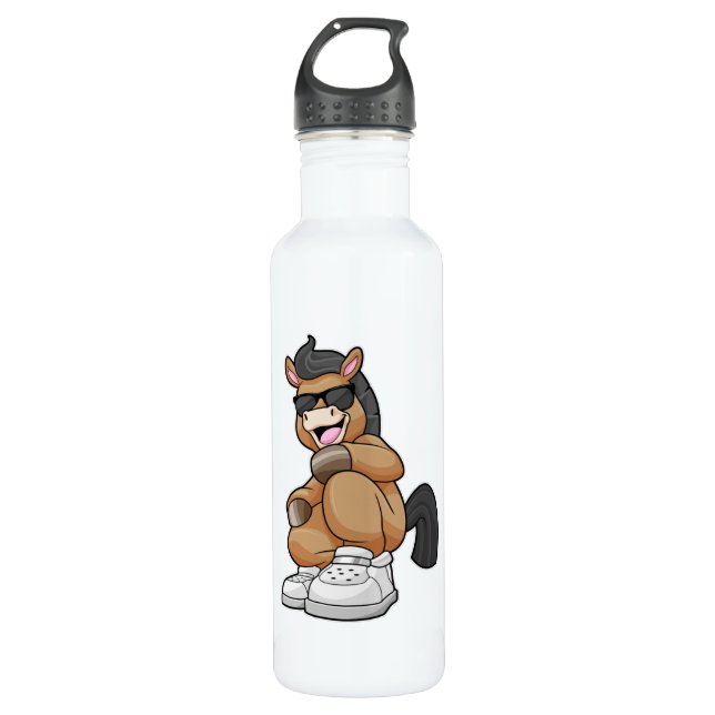 Horse with big Shoes Stainless Steel Water Bottle (Front)