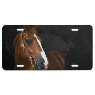 Horse with Black Background License Plate