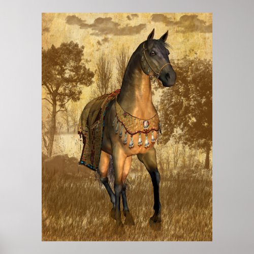 Horse With Blanket Equestrian Poster