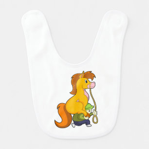 Horse with Boy.PNG Baby Bib