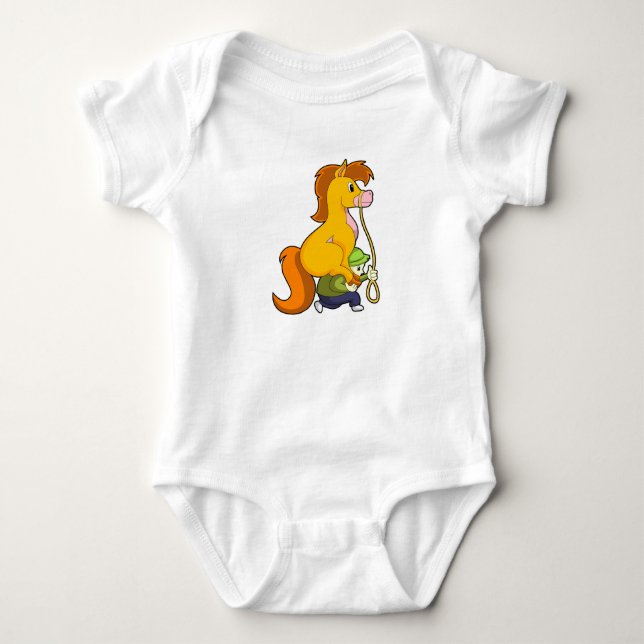 Horse with Boy.PNG Baby Bodysuit (Front)