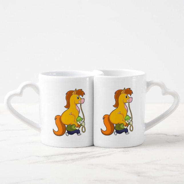 Horse with Boy.PNG Coffee Mug Set (Front Nesting)