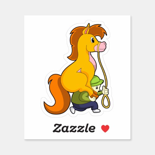 Horse with BoyPNG Sticker