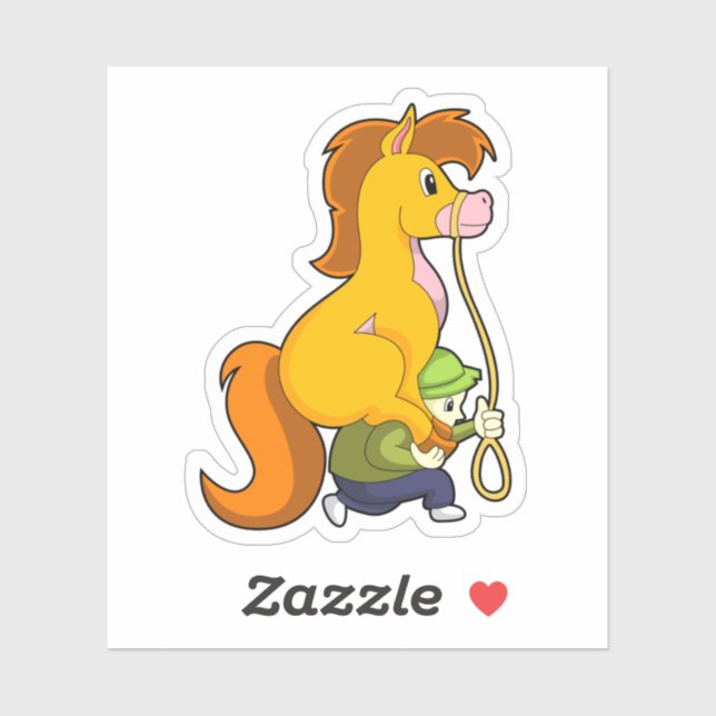 Horse with Boy.PNG Sticker (Sheet)