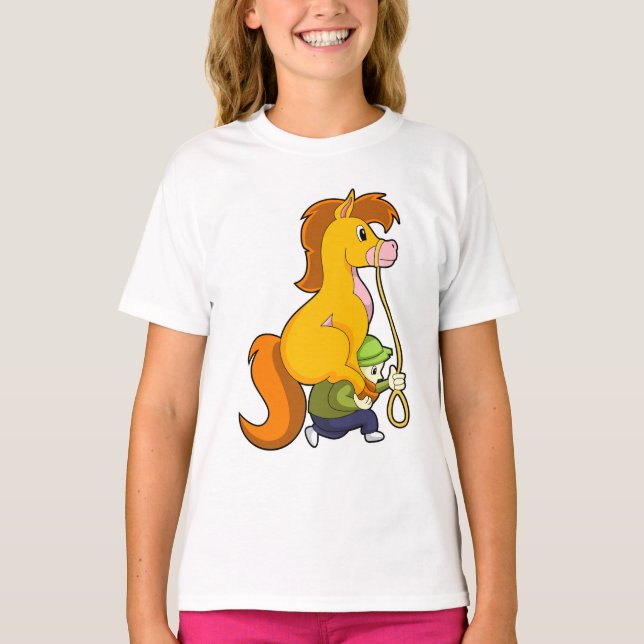Horse with Boy.PNG T-Shirt (Front)