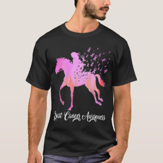 Horse With Breast Cancer Awareness Horse Lovers T-Shirt