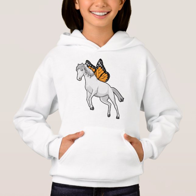 Horse with Butterfly Hoodie (Front)