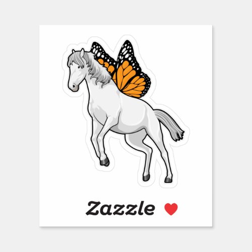 Horse with Butterfly Sticker