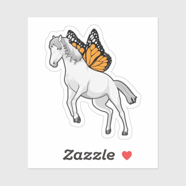 Horse with Butterfly Sticker (Sheet)