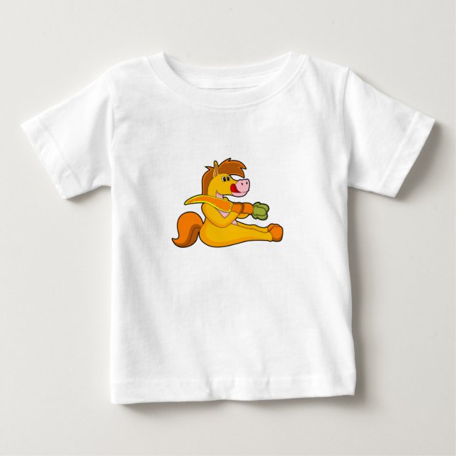 Horse with Carrot Baby T-Shirt (Front)