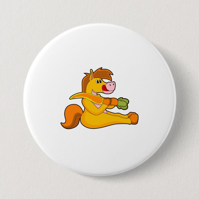 Horse with Carrot Button (Front)