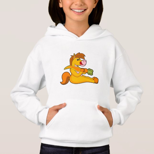 Horse with Carrot Hoodie (Front)