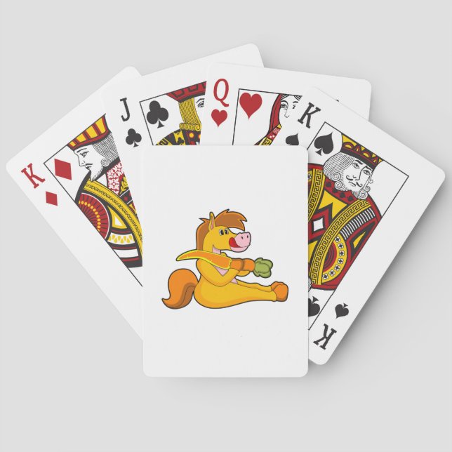 Horse with Carrot Poker Cards (Back)