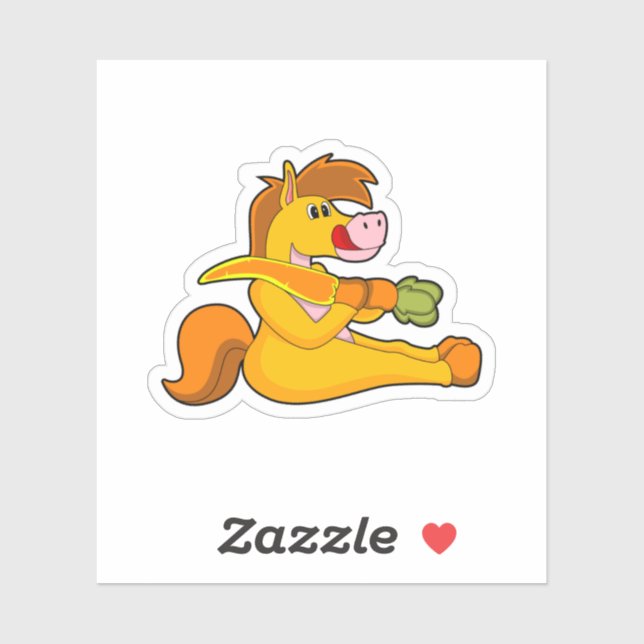 Horse with Carrot Sticker (Sheet)