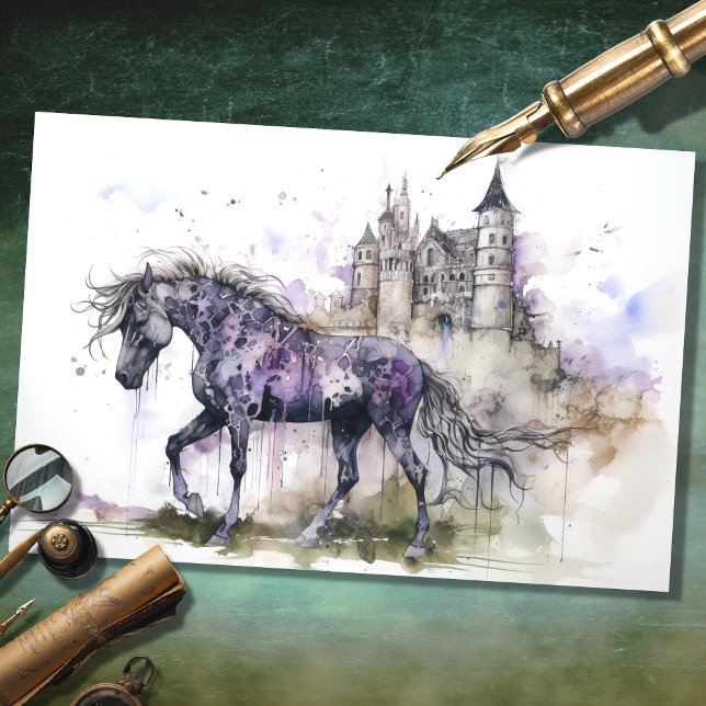 Horse with Castle 1 Decoupage Paper (Creator Uploaded)