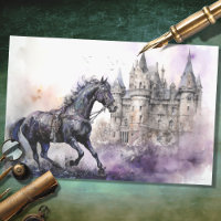 Horse with Castle 2 Decoupage Paper