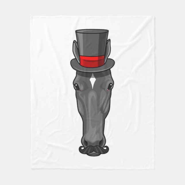 Horse with Cylinder Fleece Blanket (Front)