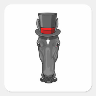 Horse with Cylinder Square Sticker