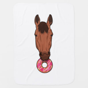 Horse with Donut Baby Blanket