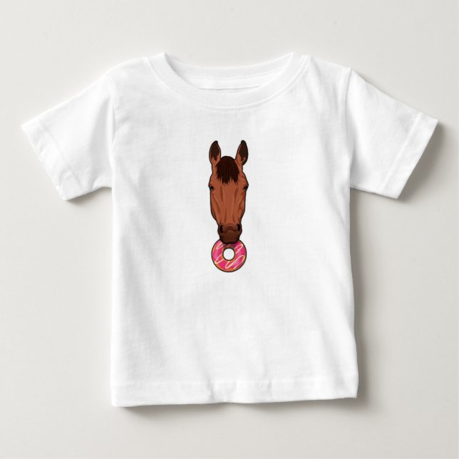 Horse with Donut Baby T-Shirt (Front)
