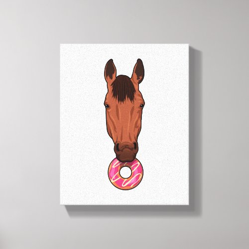 Horse with Donut Canvas Print