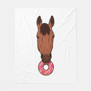 Horse with Donut Fleece Blanket