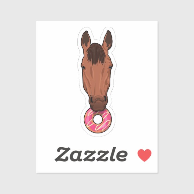 Horse with Donut Sticker (Sheet)