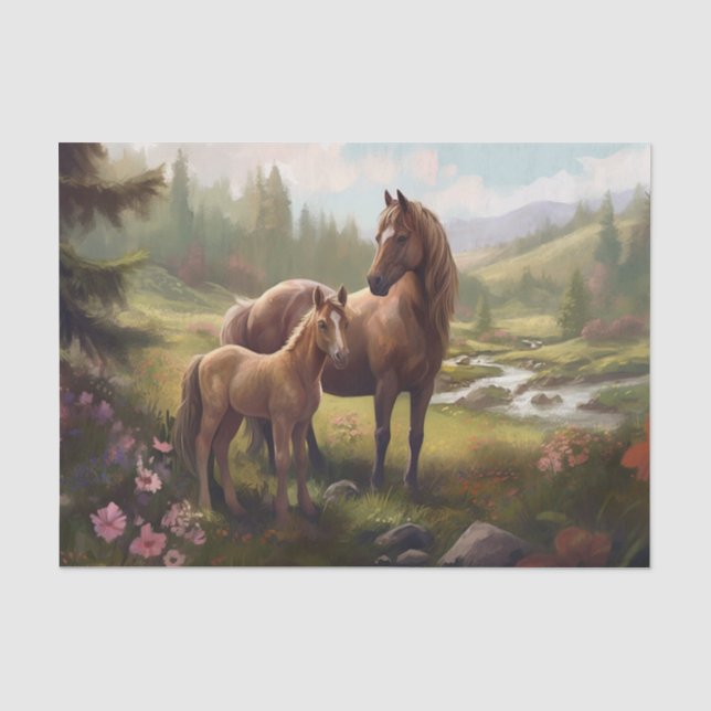 Horse with Foal  Tissue Paper (Front)
