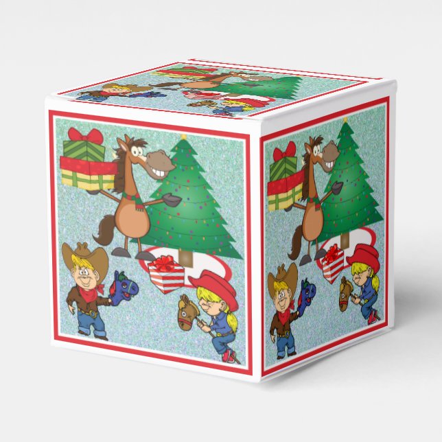 Horse With Gifts Stick Horse Kids  Gift/Favor Box (Front Side)