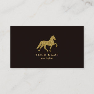 Horse with Golden Glitter   Horse Trainer Business Card