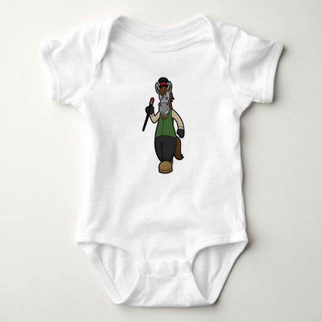 Horse with Hat & Cane Baby Bodysuit (Front)