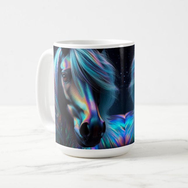 Horse With Iridescent Features Coffee Mug (Front Left)
