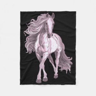Horse With Long Mane Riding Horse Lover Fleece Blanket