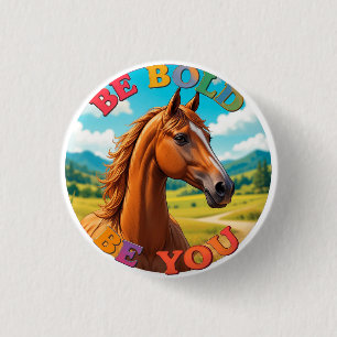 Horse with Motivational Quote Button