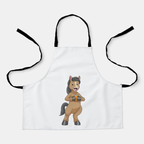 Horse with Mug of Orange juice Apron